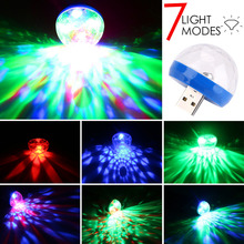 Portable USB/Micro USB Port RGB Disco Light LED Ball Laser Light Mini Crystal Magic Ball Effect Stage Lights for Smart Phone 2024 - buy cheap