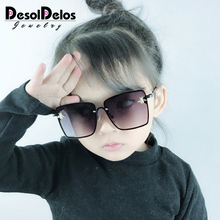 Gafas de sol cuadradas de gran tamaño para niños, lentes de sol de gran tamaño para celebridades, chicas, Superstar, diseñador de marca de lujo, UV400, 2019 2024 - compra barato