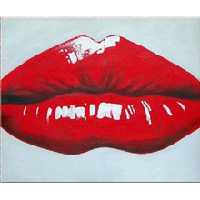 New 2015 Free Shipping Modern Abstract Pictures Oil Painting on Canvas Abstract Lips Wall Art for Home Decoration Handpainted 2024 - buy cheap
