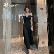 Summer High-end Women Dresses Black V Neck Spaghetti Strap Maxi Dress woman Bandage Sexy Party Dress Elegant Woman Vestidos 2024 - buy cheap