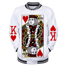 New Poker Playing Cards Fashion 3d Baseball Jacket Men Women Hoodie Sweatshirts Coats Casual Long Sleeve 3D Hoodies Jackets Tops 2024 - buy cheap