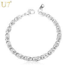 U7 316L Stainless Steel Bracelet Men Jewelry Fashion Never Fade 6 MM Wide Snail Chain & Link Bracelets Wholesale  H654 2024 - buy cheap