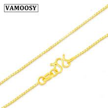 VAMOOSY BOHO Women 1mm Full Sideways 24K gold color Necklace not fade copper 2018 Fashion Jewelry female Men Link Chain Necklace 2024 - buy cheap