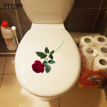 ZTTZDY 24.3*13.2CM Rose Classic WC Toilet Seat Stickers Room Decoration Wall Decal T2-0665 2024 - buy cheap