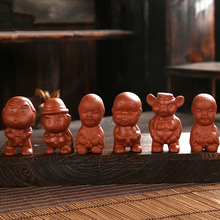 Yixing zisha-Lote de 6 unidades de muñecas de arcilla púrpura para decoración de té de mascotas para hogar, bandeja de té, juego de té para niños 2024 - compra barato