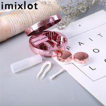 Imixlot Randomly Simple Fashion UV Plated Contact Lens Case Travel Glasses Lenses Box For Unisex Eyes Care Kit Holder Container 2024 - buy cheap