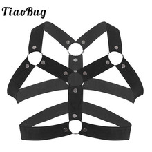 TiaoBug Suspender Men Elastic Body Chest Harness Straps Belt Metal Studs Muscle Male Bondage Costume Sexy Gay Fancy Club Party 2024 - buy cheap