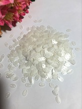 1000pcs/lot 4*6mm Oval Egg Shape Sequins PVC Flat Ellipse With 2 Side Holes Belly Dance Garment DIY Accessories Dull White 2024 - buy cheap