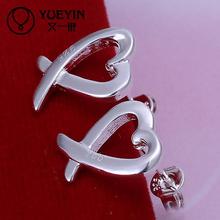 Wholesale chaep silver plated stud earrings for women fashion wedding jewelry ornaments for girlfriend heart shape 2024 - buy cheap