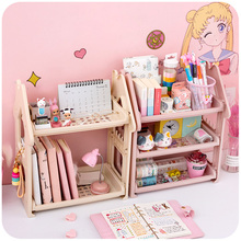 Cute Assembly desktop organizers Storage Box Bathroom Plastic Shelf Cable Storage makeup holder Home Doll House Decor 2024 - buy cheap