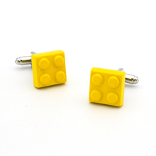 Men's Building Blocks Cuff Link Copper Material Yellow Color 2024 - buy cheap