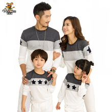 Family Clothing Embroidery Star Cotton T shirt Family Look Fashion Mother Father Baby boy girl clothes Family Matching Outfits 2024 - buy cheap