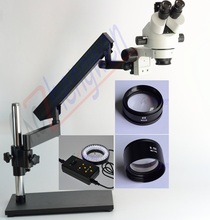 Шарнирный микроскоп FYSCOPE 3.5X-90X, шарнирный тринокулярный микроскоп с увеличением + 4 зоны, с возможностью управления, 64 светодиодами 2024 - купить недорого