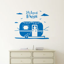 Let's Travel The World-calcomanía de vinilo para pared de niños, removible, de decoración de habitación, adhesivo de ventana de coche, Mural de Arte de pared, AZ101 2024 - compra barato