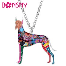 Bonsny Enamel Alloy Great Dane Dog Necklace Chain Choker Novelty Animal Jewelry For Women Girls Pet Lovers Gift Drop Shipping 2024 - buy cheap