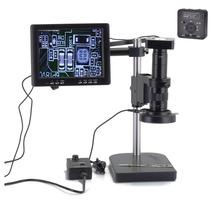 Цифровой микроскоп HAYEAR, микроскоп 16 МП с HDMI и USB, линза с C-образным креплением 180X, ЖК-дисплей 8 дюймов HD, 60 светодиодный, для ремонта печатных п... 2024 - купить недорого