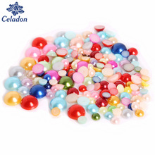 50-1000pcs Mixed Color Garment Imitation Pearl Bead Glue on Flatback Beads For DIY Craft Scrapbook Decoration 2024 - buy cheap