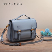FoxTail & Lily Brand Women Messenger Bags Genuine Leather Handbags Fashion Trend Designer Ladies Small Shoulder Crossbody Bag 2024 - buy cheap