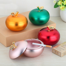 1pc Smoking Accessories Apple Ashtrays color Grind arenaceous Aluminum Alloy Apple Ashtray with cover for friend Gift 2024 - buy cheap