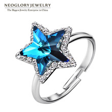 Neoglory-anillos de compromiso de boda para mujer, con diamantes de imitación ajustables, estrellas de colores, Vintage, regalos románticos, joyería 2020 2024 - compra barato