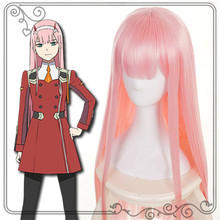 Takerlama-Disfraz con peluca DARLING in the FRANXX ZERO TWO CODE 002, accesorio largo y liso de 100cm, cabello de Anime rosa para mujer y Niña 2024 - compra barato