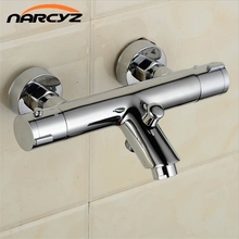 Wall Mounted Two Handle Thermostatic Shower mixer Thermostatic faucet Shower Taps Chrome Finish AL-839 2024 - buy cheap