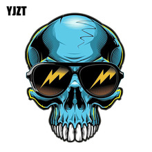 YJZT 12.7CM*16.4CM Sunglasses Skull Bones Decal PVC Motorcycle Car Sticker 11-00685 2024 - buy cheap