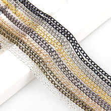 Colar de corrente de metal, 5 tamanhos 0.8x3x4mm, 5 cores, ajuste em massa, achados, pulseiras, corrente de metal, para fazer jóias 2024 - compre barato