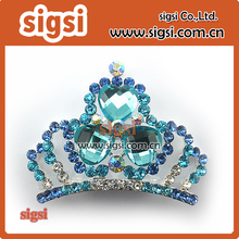 100pcs wholesale fashion sparkly clear blue crystal rhinestone crown brooch pin for gift/party 2024 - buy cheap