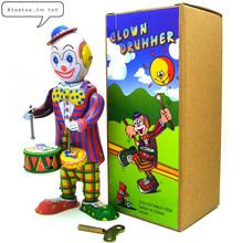Vintage Retro Clown Drummer Tin toy Classic Clockwork Wind Up Drumming Clown Collection Tin Toy For Adult Kids Collectible Gift 2024 - buy cheap