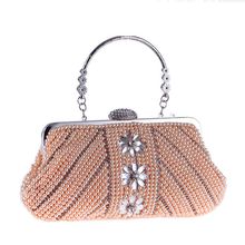 Bolso con asa hecho a mano para mujer, bolsa de mano con perlas con asa, bolso de noche para fiesta, banquete, bolso de hombro para mujer 2024 - compra barato