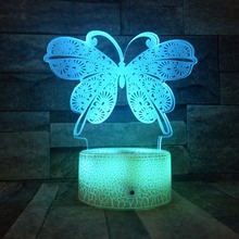Butterfly 3D LED Night Light Lamps 3D Optical Illusion 7 Colors Touch Table Desk Visual Lamp Home Decor Gift for Girl and Boy 2024 - buy cheap