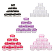 10PCS Cosmetics Jars Pot Box Nail Art Cosmetic Bead Storage  Portable Plastic Container Round Bottle Pink 2024 - buy cheap