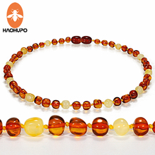 HAOHUPO Natural Amber Necklace Supply Certificate Authenticity Genuine Baltic Amber Beads Baby Necklace Jewelry for Adult Kid 2024 - buy cheap