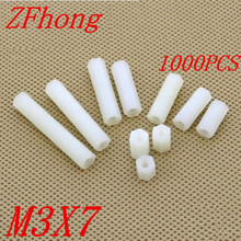 Separador de nailon hexagonal blanco para mujer, m3 * 7 M3 x 7, 1000 Uds. 2024 - compra barato