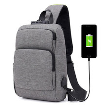 Mochila de nailon con carga USB para hombre, bolso de hombro informal, resistente al agua, estilo mensajero de viaje 2024 - compra barato