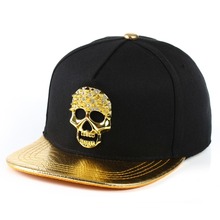 KUANAN001 Unisex 3D Metal Skull Baseball Caps Gorras Hats Planas Chapeau Flat Bill Hip Hop Snapbacks Trucker Hats 2024 - buy cheap