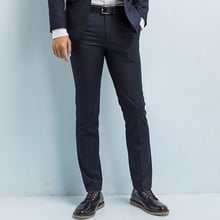 Calça social masculina, calça casual estilo sarja slim fit para homens de negócios, resistente a rugas, calça social 2024 - compre barato