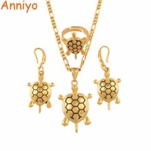 Anniyo Micronesia Hawaii Tortoise Jewelry sets Necklaces Earrings Ring Papua New Guinea Hawaiian Turtle Jewellery Set #138906 2024 - buy cheap