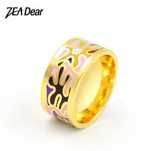ZEA Dear Jewelry Stainless Steel Big Rings Enamel Jewelry For Women Dubai Geometric Rings For Engagement Trendy Jewelry Findings 2024 - buy cheap
