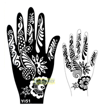 1 предмет, лидер продаж большая индийская хна черный Personalizer наклеивающаяся Татуировка михенди, цветы Для женщин руки для боди-арта рисунков в виде клей для временных татуировок Y051 2024 - купить недорого