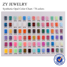 Tabela de cores de opala sintética com 78 peças, formato retangular de 5x7mm, cabochão, costas planas, opala, cartão colorido para 78 cores 2024 - compre barato