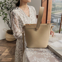 Brand Minimalist PU Leather Bucket Bag Small Casual Tote Luxury Handbags Women Bags Designer Messenger Bags Ladies Shoulder Bag 2024 - buy cheap
