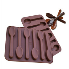1 pc New 6 Holes Spoon Shape Chocolate  Molds Silicone Kitchenware Cake DIY Jelly Ice Mould Baking Tool 2024 - buy cheap