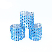 Blue 10Pieces/Lot Napkin Rings Handmade Rhinestone Plastic Drill Napkin Ring Wedding Party Hotel Dining-table Home Decoration 2024 - buy cheap