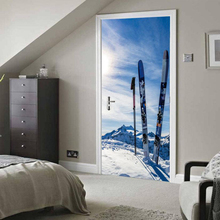 Snowboard On Mountain Mural Stickers Door Sticker Wallpaper Decals Home Decoration 20181206002 2024 - buy cheap