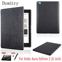 funda Pu leather eBook Cover for capa Rakuten Kobo Aura Edition 2 New 6 inch eReader Protection Case for kobo aura N236+Film+pen 2024 - buy cheap