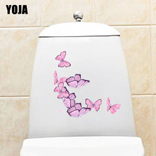 YOJA 22X13.6CM Cute Pink Butterflies Toilet Home Room Decal Decor Wall Sticker Modern Art T3-1281 2024 - buy cheap
