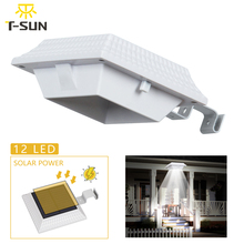 T-SUNRISE LED Solar Gutter Light Solar Powered Waterproof White Fence Wall Light for Garden Yard Roof Security Solar Sensor Lamp 2024 - buy cheap