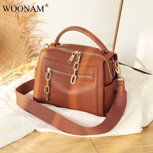 WOONAM Women Fashion Designer Handbag Top Hide Genuine Calf Leather Chain Boston Shoulder Bag WB925 2024 - buy cheap